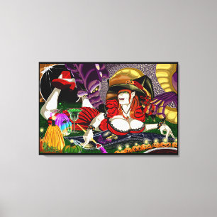 Trippy Witch Stretched Canvas Art Prints
