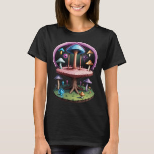 Trippy Witchy crystal Magic Mushrooms Alter Sword T-Shirt