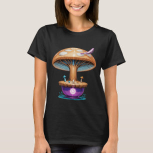 Trippy Witchy crystal Magic Mushrooms Alter Sword T-Shirt
