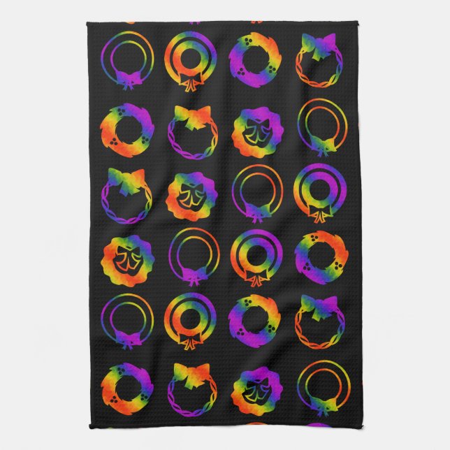 Trippy Wreaths Tea Towel (Vertical)