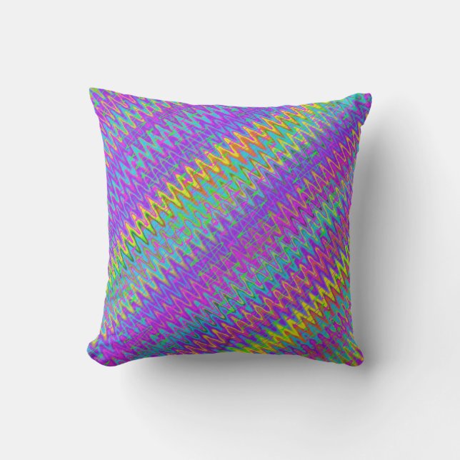 Trippy Zigzag Diagonal Cushion (Front)