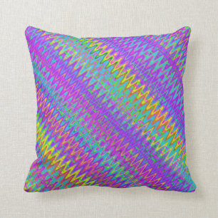 Trippy Zigzag Diagonal Cushion