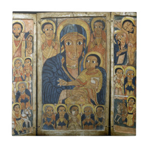 Triptych Centre Panel with Mary and Her Son Ceramic Tile