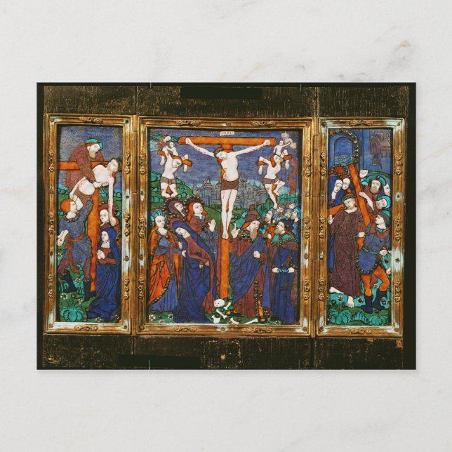 Triptych depicting the Crucifixion, Limousin Postcard (Front)