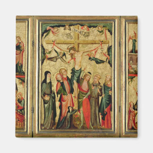 Triptych depicting the Crucifixion of Christ Magnet
