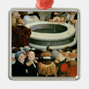 Triptych, left panel, Philipp Melanchthon Metal Tree Decoration