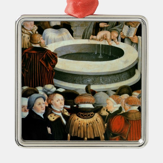 Triptych, left panel, Philipp Melanchthon Metal Tree Decoration (Front)