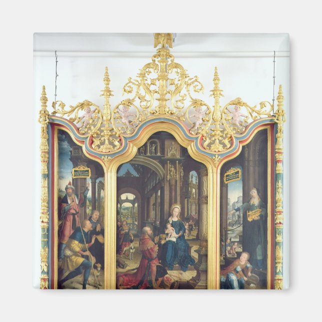 Triptych of the Adoration of the Infant Christ Magnet (Front)