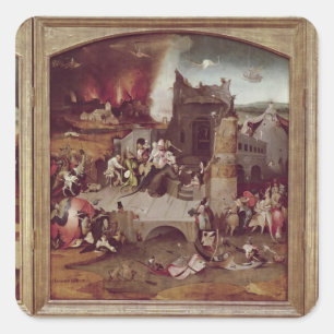 Triptych of the Temptation of St. Anthony Square Sticker