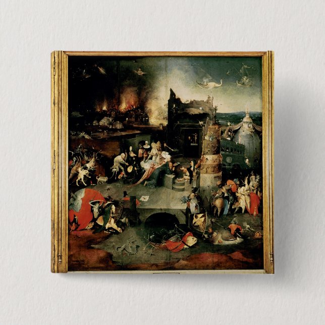 Triptych: The Temptation of St. Anthony 15 Cm Square Badge (Front)