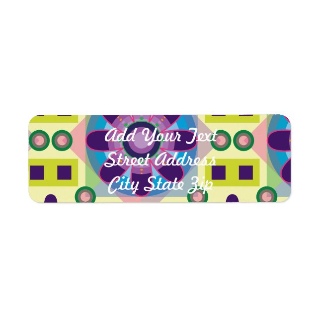 Tripy Flower Pattern Return Address Label (Front)