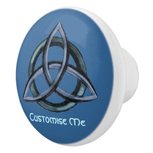 Triquetra (Blue) Ceramic Knob