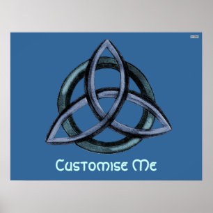 Triquetra (Blue) Poster