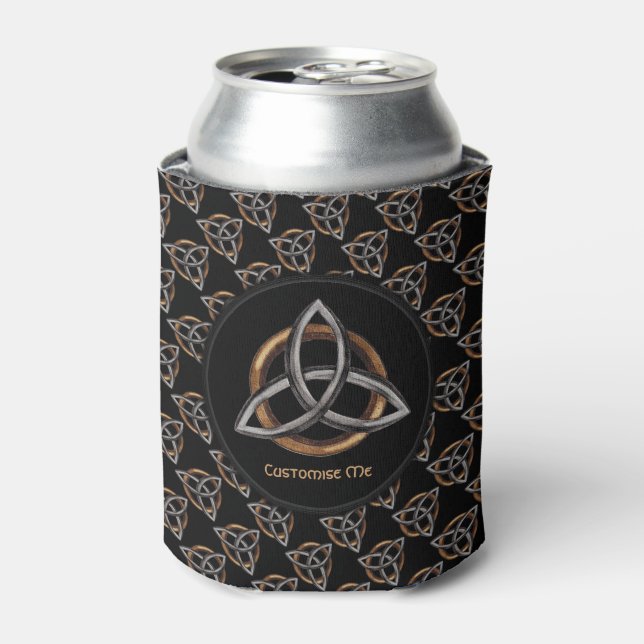Triquetra (Brown/Silver) Can Cooler (Can Front)