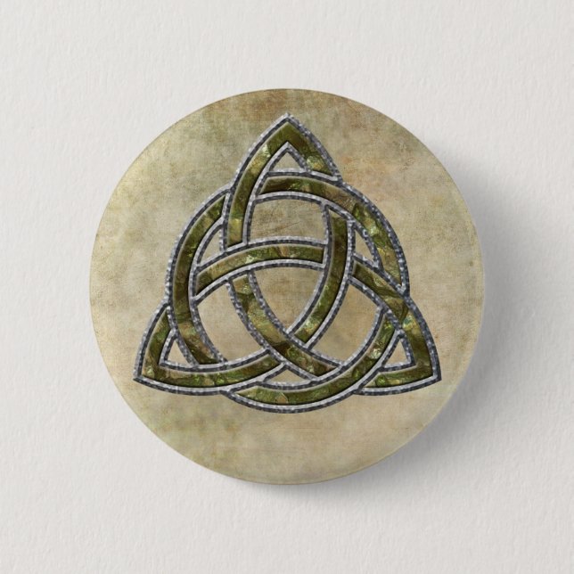 Triquetra Natural 6 Cm Round Badge (Front)