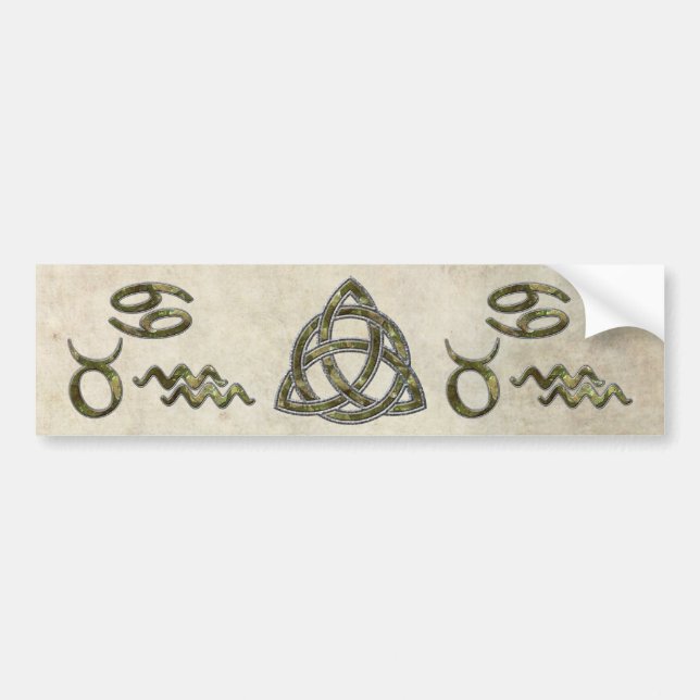 Triquetra Natural Earth Air Water signs Bumper Sticker (Front)