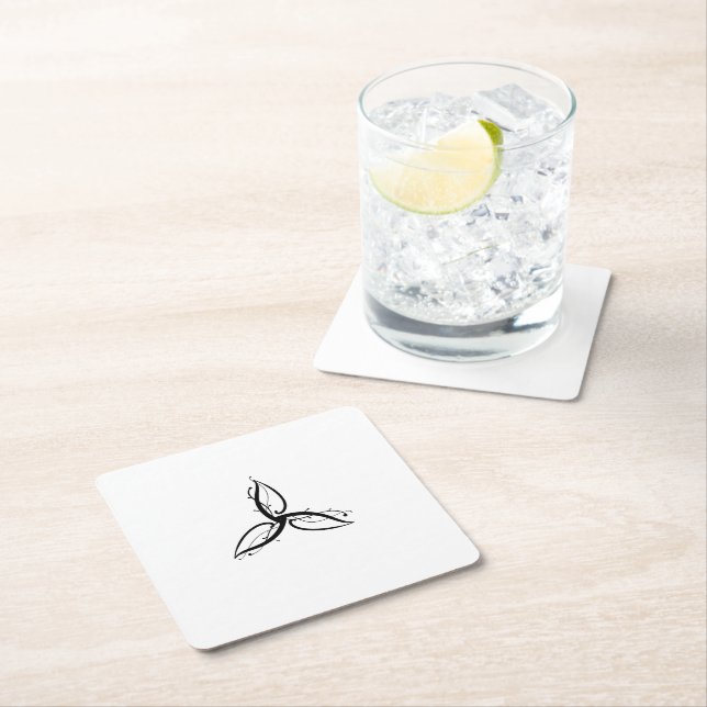 Triquetra Odin Norse Wicca Symbol Square Paper Coaster (Insitu)