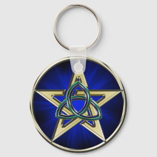 Triquetra Pentagram Keychain