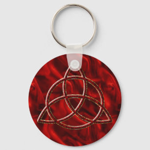 Triquetra Red Silk Key Ring