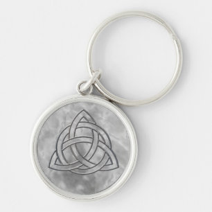 Triquetra Silver Bevel Key Ring
