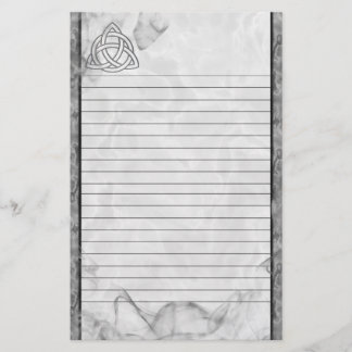 Triquetra Silver Bevel Lined Stationery