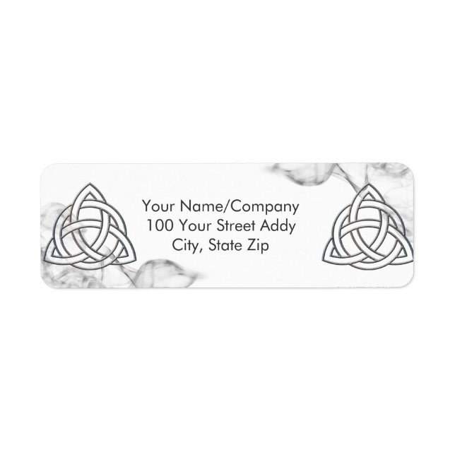 Triquetra Silver Bevel Return Address Label (Front)