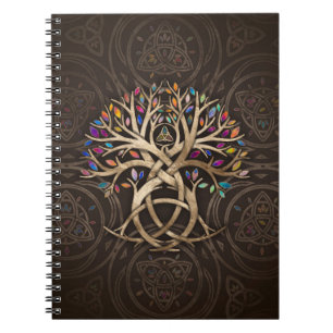 Triquetra Tree of life Colourful leaves Notebook