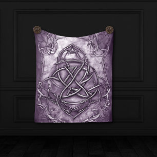 Triquetra Trinity Knot Lavender Purple Faux Metal Fleece Blanket