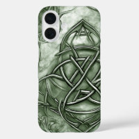 Triquetra Trinity Knot Sage Green Faux Metallic
