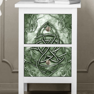 Triquetra Trinity Knot Sage Green Faux Metallic Tissue Paper