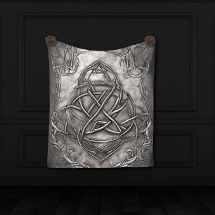 Triquetra Trinity Knot Silvery Pewter Faux Metal Tapestry