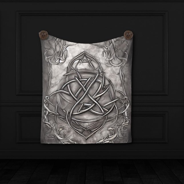 Triquetra Trinity Knot Silvery Pewter Faux Metal Tapestry (Creator Uploaded)