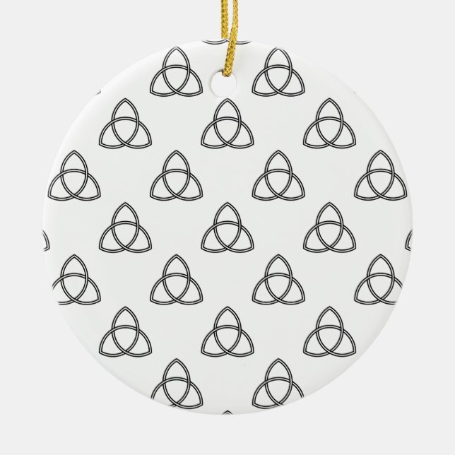Triquetra Vesica Symbol Ceramic Tree Decoration (Front)