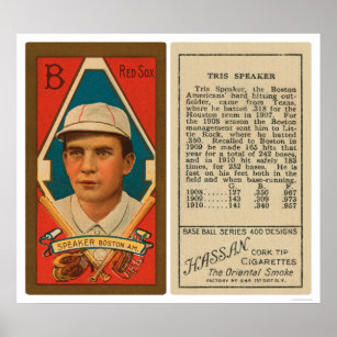 Tris Speaker Red Sox Baseball 1911 Poster