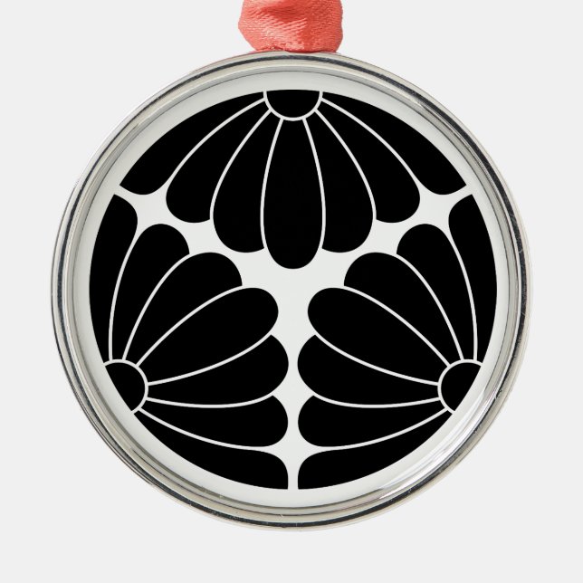 Trisected chrysanthemums metal tree decoration (Front)