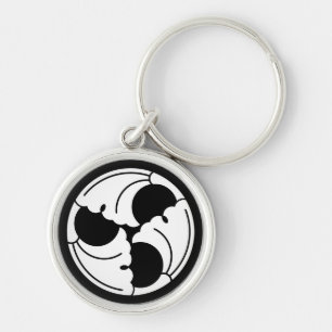 Trisected ginkgo leaves key ring