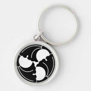 Trisected ginkgo leaves key ring