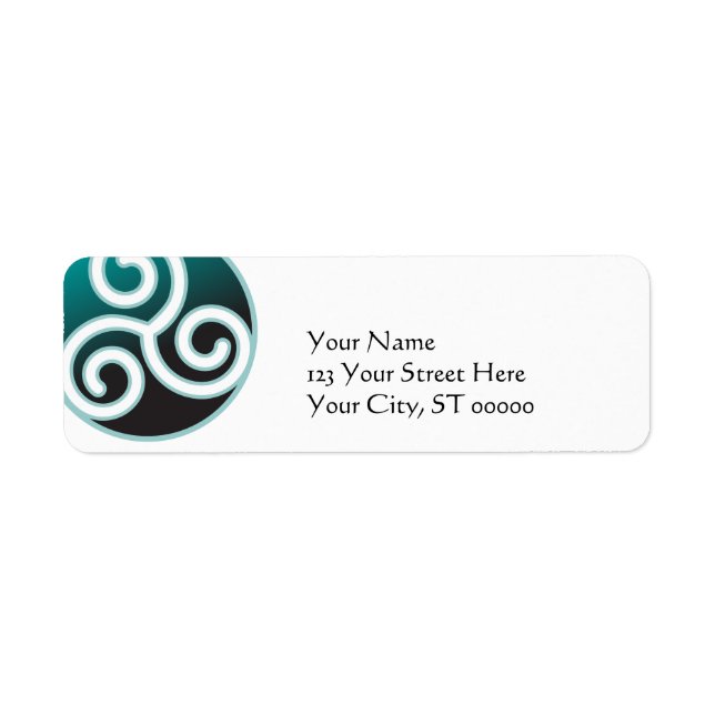 Triskele Celtic Spiral Return Address Label (Front)