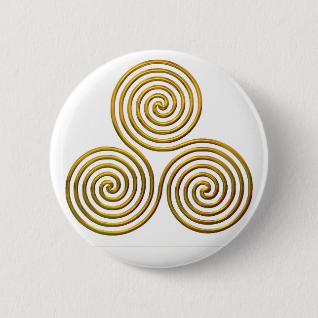 Triskele-gold 6 Cm Round Badge (Front)