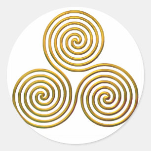 Triskele-gold Classic Round Sticker