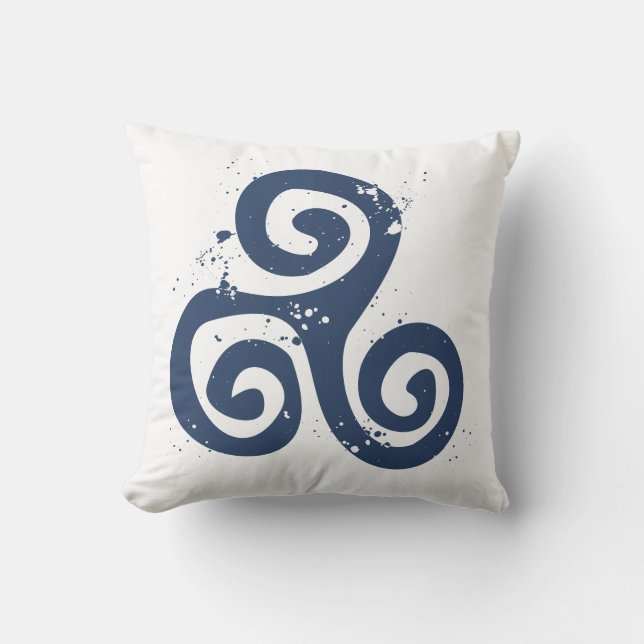 Triskele Irish or Breton Celtic Symbol Cushion (Front)