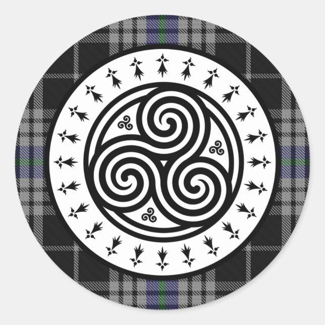 Triskele & Tartan National Breizh Classic Round Sticker (Front)