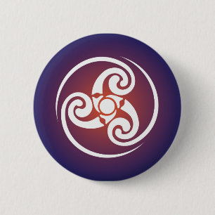 Triskele, Triple Spiral, Triskelion Symbol Celtic 6 Cm Round Badge