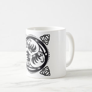 Triskelion Celtic Knot Mandala Design Black Coffee Mug