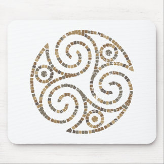 Triskelion Celtic – Triple spiral symbol – Mosaic Mouse Pad