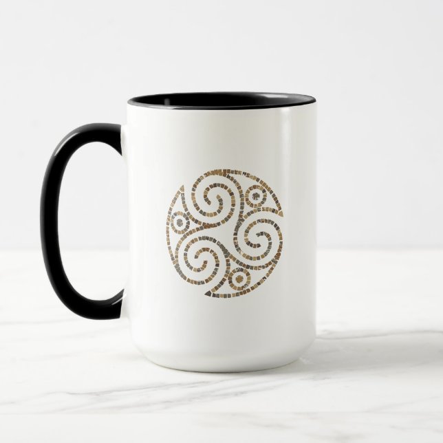 Triskelion Celtic – Triple spiral symbol – Mosaic  Mug (Left)