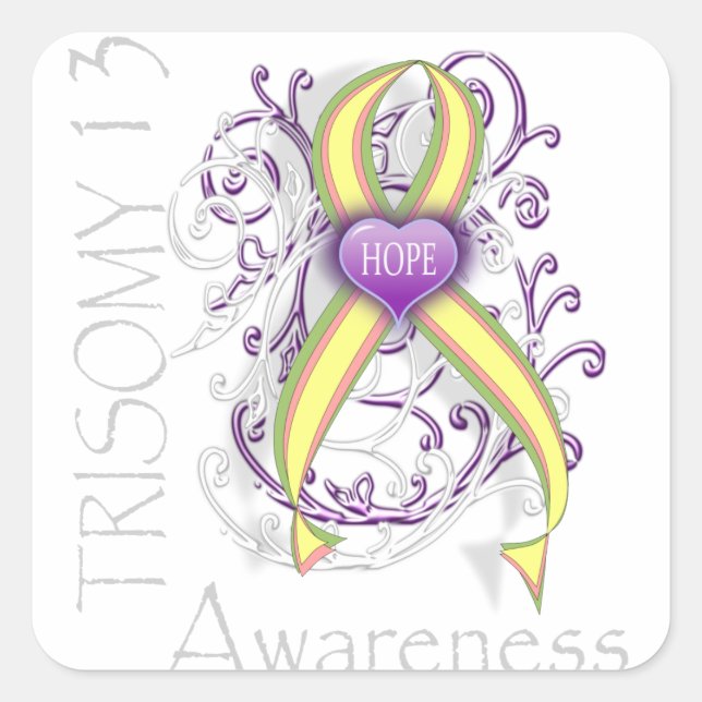 Trisomy 13 Awareness Square Sticker (Front)