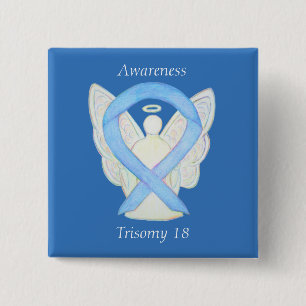 Trisomy 18 Awareness Angel Ribbon Art Pin