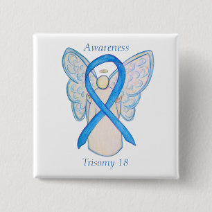 Trisomy 18 Awareness Angel Ribbon Art Pin