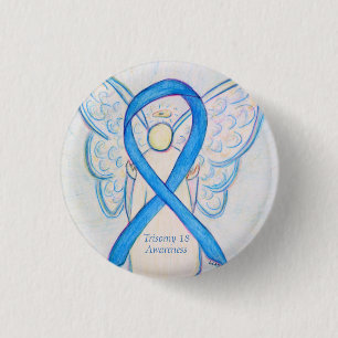Trisomy 18 Awareness Angel Ribbon Art Pin